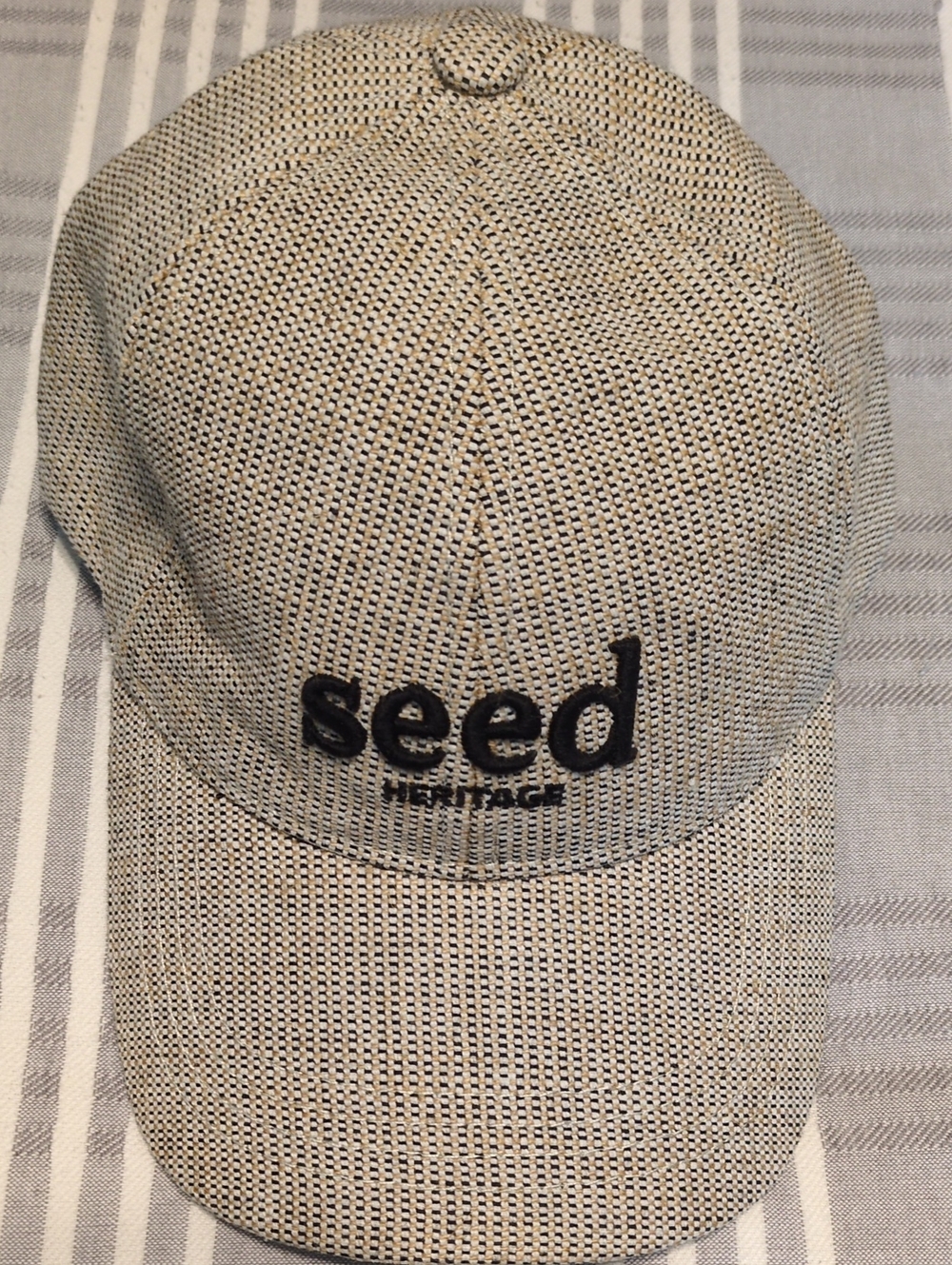 Seed Heritage Tan Woven Men’s Cap with Black Logo